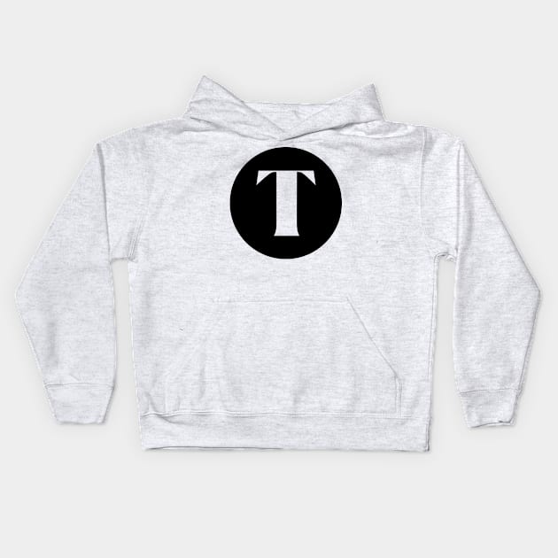 T (Letter Initial Monogram) Kids Hoodie by n23tees